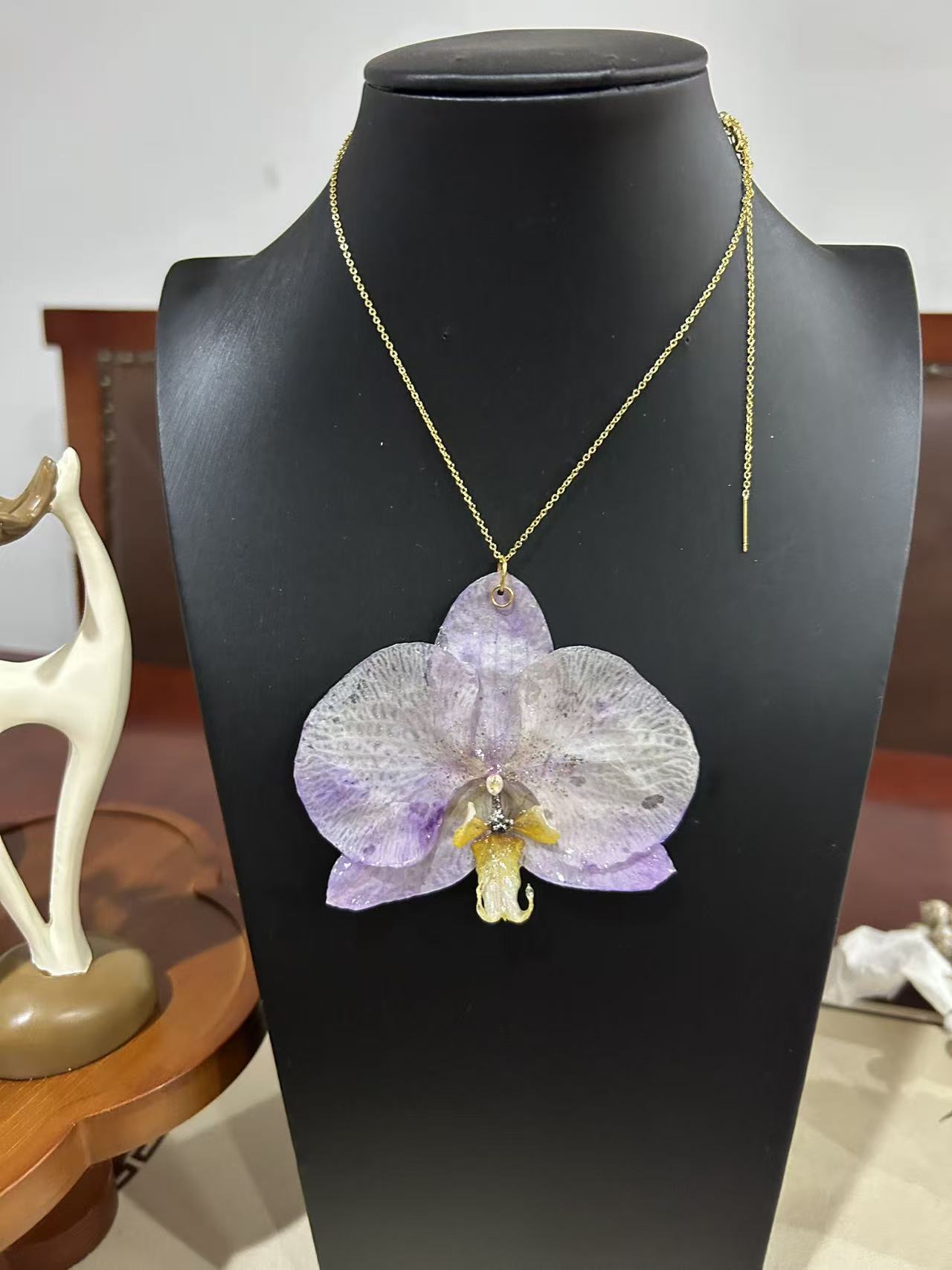 Lavender Phalaenopsis orchid pendant